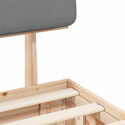 Леглова рамка с тапицирана гръбна част Светлосиво 150 x 200 cm