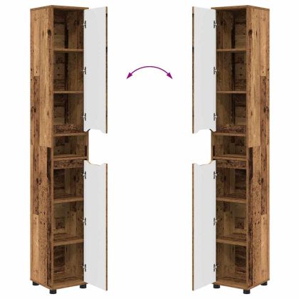 Шкаф за баня Старо дърво 30,5 x 30 x 195 см Инженерно дърво