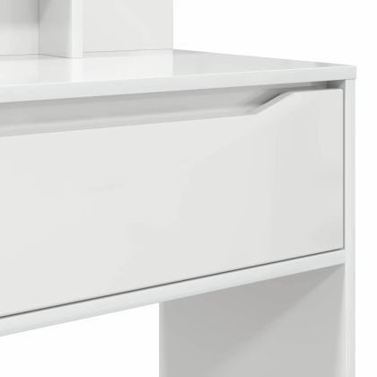 Тоалетки за спалня с чекмедже Лъскаво бяло 80 x 39,6 x 135 см