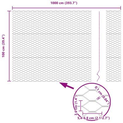 Шестоъгълна ограда Зелен 1 x 10 m ПВЦ