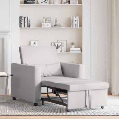 Разтегателен диван с единично легло Облачно сиво текстил