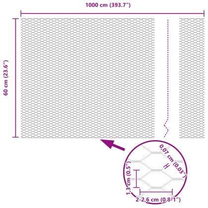 Шестоъгълна ограда Зелен 0,6 x 10 м ПВЦ