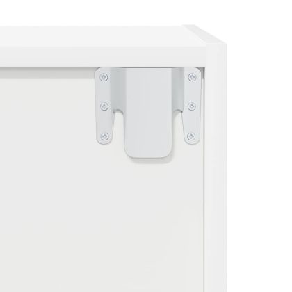 ТВ шкаф за стенен монтаж, бял, 37x37x142,5 см, инженерно дърво