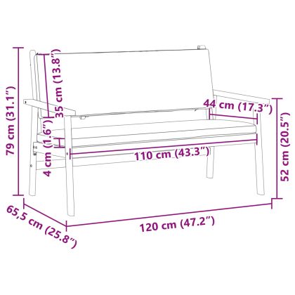 Градинска пейка Кремаво Бяло Солидно акациево дърво