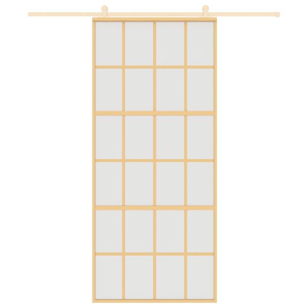 Плъзгаща се врата 90x205 см матирано ESG стъкло и алуминий