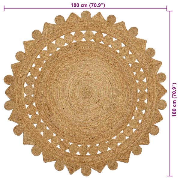 Килими за помещение Правоъгълна Кафяво Ø 180 см юта