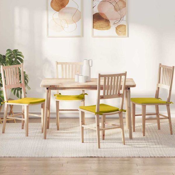 Възглавници за седалки 4 pcs Жълто 40 x 40 x 3 cm Кадифе