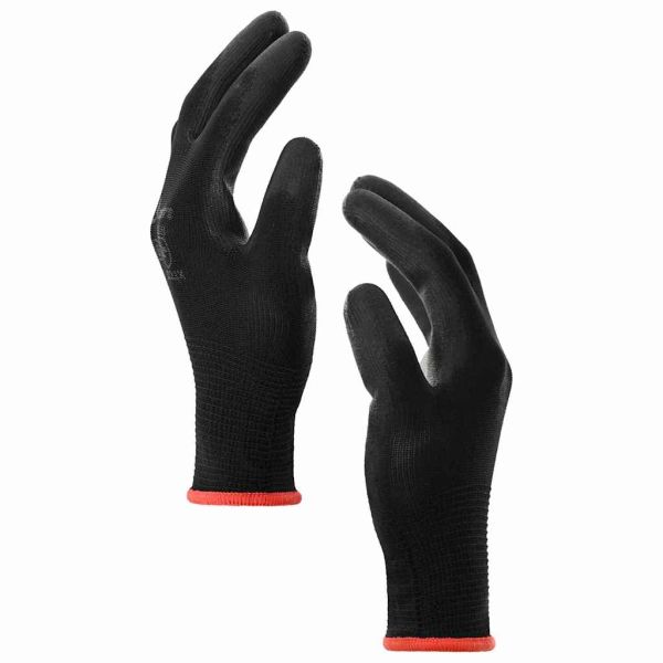 Работни ръкавици 24 pcs Черно 7 / S Полиестер