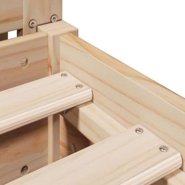 Рамка за легло без матрак 200x200 см масивна чамова дървесина