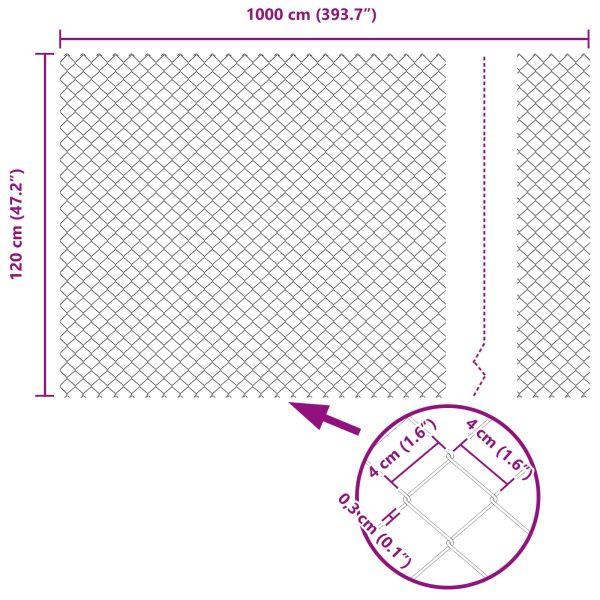 Оградa от мрежа Зелен 10 x 1,2 м Стомана
