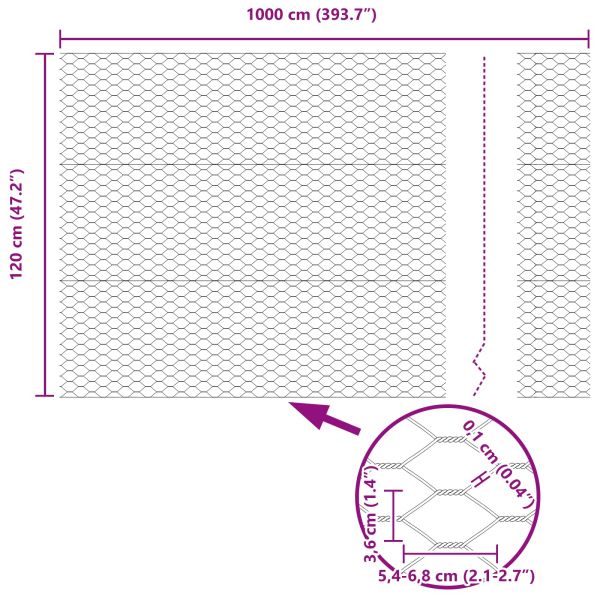 Шестоъгълна ограда Зелен 1,2 x 10 m ПВЦ