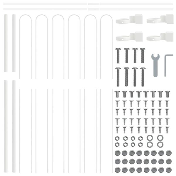 Градска ограда 2 pcs Сив 3,4 x 1 м Прахово боядисана стомана