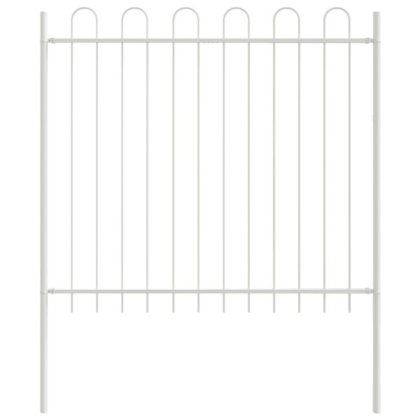 Градска ограда 4 pcs Бяло 6,8 x 0,8 м Прахово боядисана стомана