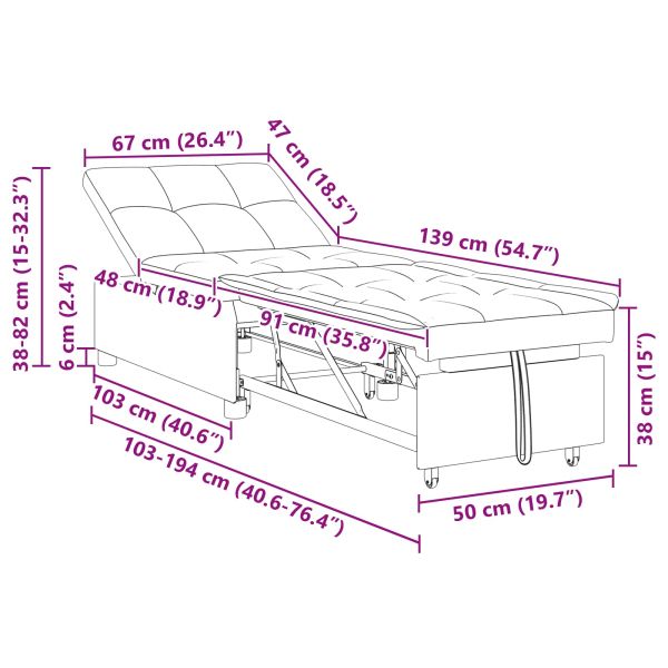 Разтегателен диван с матрак Черно 194 x 67 x 82 см Микрофибър