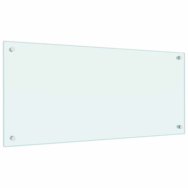 Кухненски гръб 2 pcs Бяло 90 x 40 cm закалено стъкло