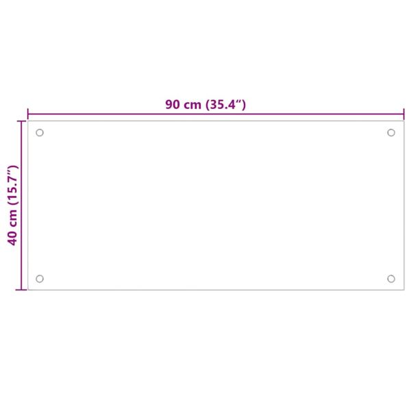 Кухненски гръб 2 pcs Бяло 90 x 40 cm закалено стъкло