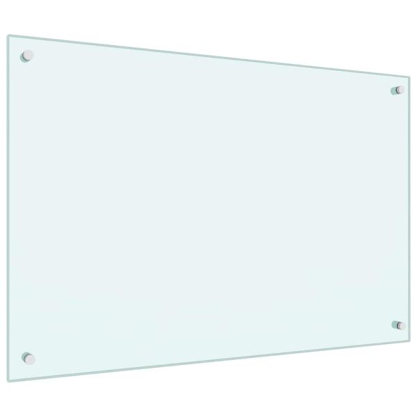 Кухненски гръб 2 pcs Бяло 90 x 60 cm закалено стъкло