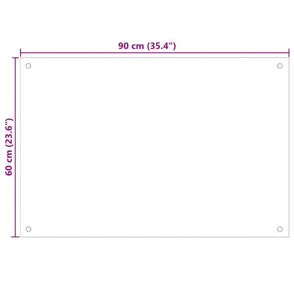 Кухненски гръб 2 pcs Бяло 90 x 60 cm закалено стъкло