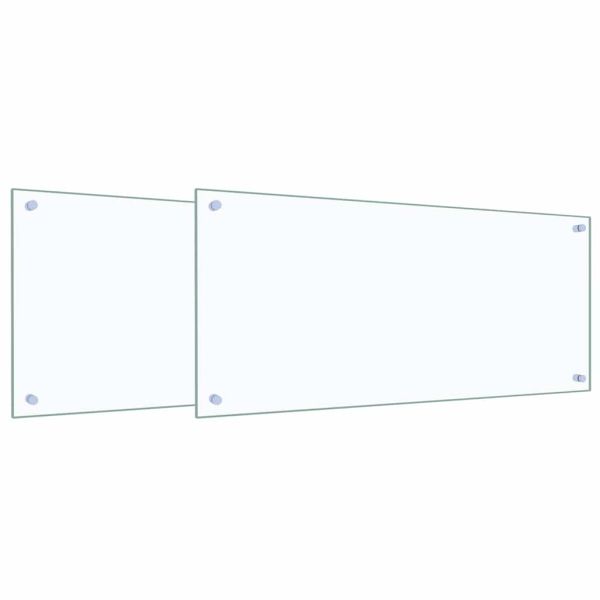 Кухненски гръб 2 pcs Прозрачен 90 x 40 cm закалено стъкло