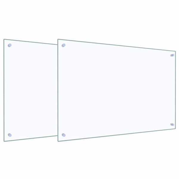 Кухненски гръб 2 pcs Прозрачен 90 x 60 cm закалено стъкло