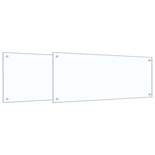 Кухненски гръб 2 pcs Прозрачен 100 x 40 cm закалено стъкло