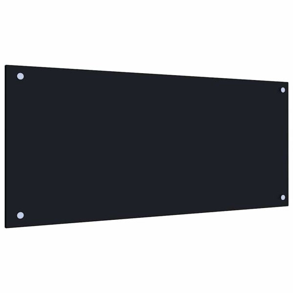 Кухненски гръб 2 pcs Черно 90 x 40 cm закалено стъкло