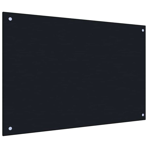 Кухненски гръб 2 pcs Черно 90 x 60 cm закалено стъкло