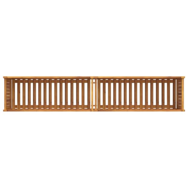 Градинска кашпа с вложка 199x38,5x50 см масивна акация