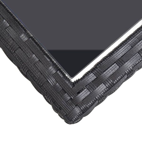 Градински трапезен комплект, 3 части, черен