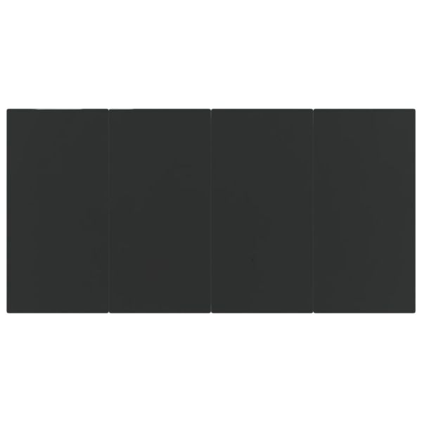 Градински трапезен комплект, 5 части, черен, полиратан