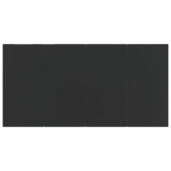 Градински трапезен комплект, 5 части, черен, полиратан