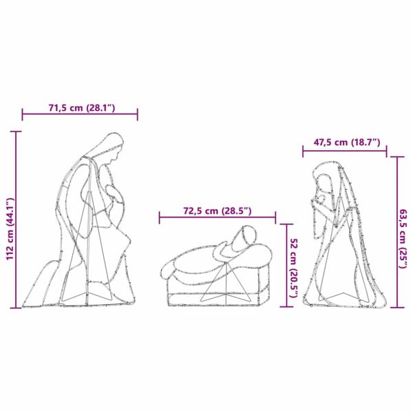 Светеща ясла с 550 LED светодиода Многоцветен 112 x 71,5 см ПВЦ