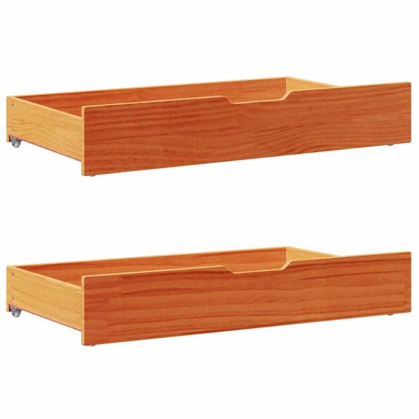 Рамка за легло без матрак, восъчнокафяво, 135x190 см, бор масив