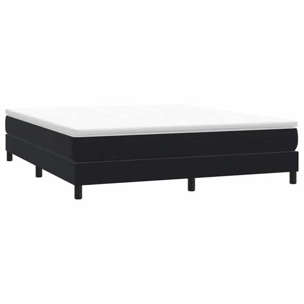 Box Spring Легло без матрак Черно 180x210 cm Кадифе
