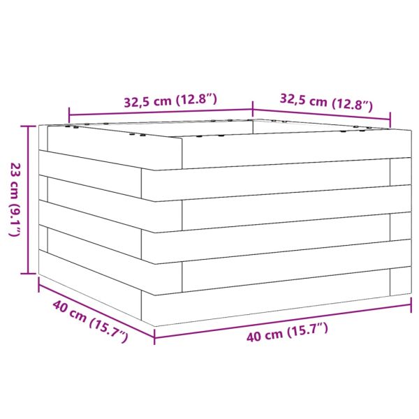 Градинска кашпа 40x40x23 см импрегниран бор