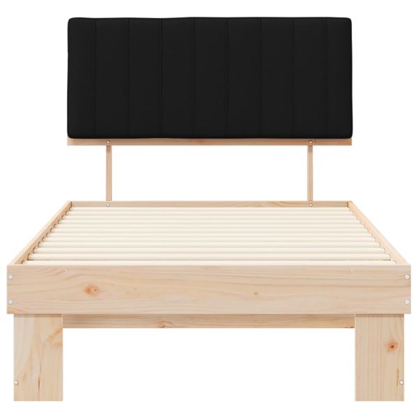 Леглова рамка с тапицирана гръбна част Черно 100 x 200 cm