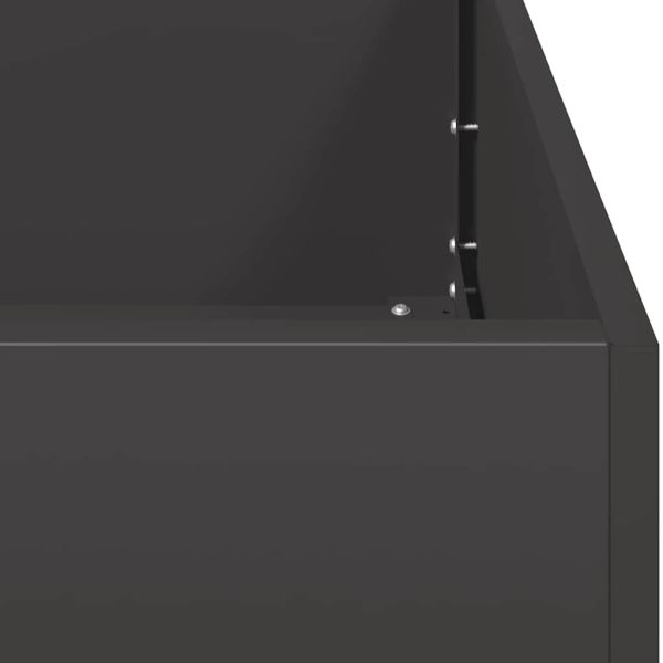 Кашпа, черна, 280x80x40 см, стомана