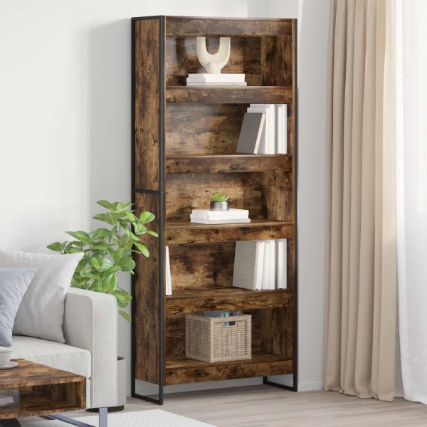 Шкаф за книги 80 x 30 x 189,5 см Инженерна дървесина Димящ дъб