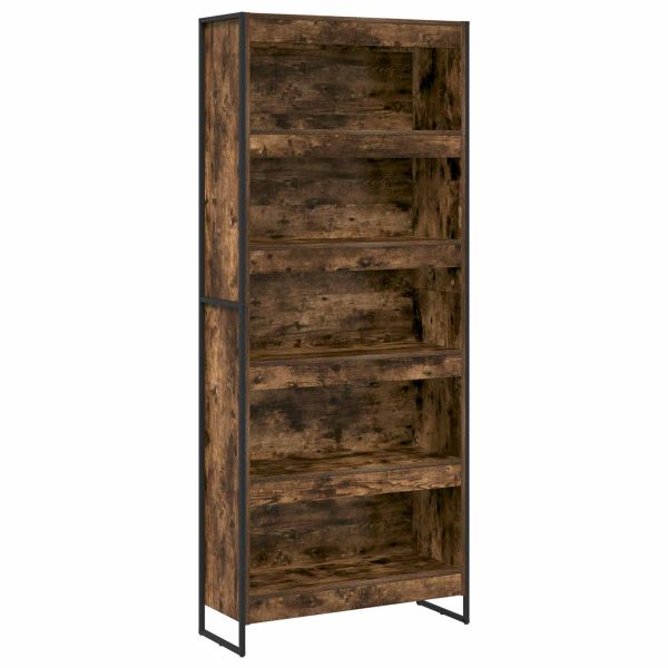 Шкаф за книги 80 x 30 x 189,5 см Инженерна дървесина Димящ дъб