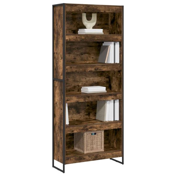 Шкаф за книги 80 x 30 x 189,5 см Инженерна дървесина Димящ дъб