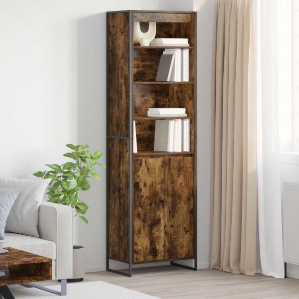 Високи шкафове 2 pcs Димящ дъб 60 x 36 x 200 см Инженерно дърво