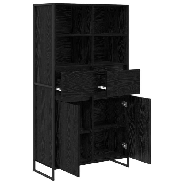 Служебен шкаф с чекмедже 2 pcs Черния дъб 81 x 36 x 150.5 см