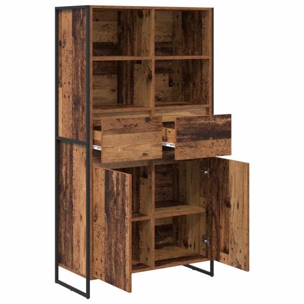 Служебен шкаф с чекмедже 2 pcs Старо дърво 81 x 36 x 150.5 см