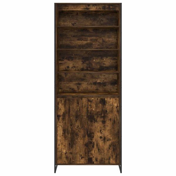 Високи шкафове 2 pcs Димящ дъб 79 x 36 x 200 см Инженерно дърво