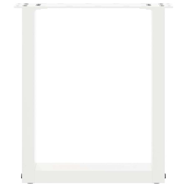 Крака за масичка за кафе, U-образни, 2 бр., бели, 28 x (42-43) см, стомана