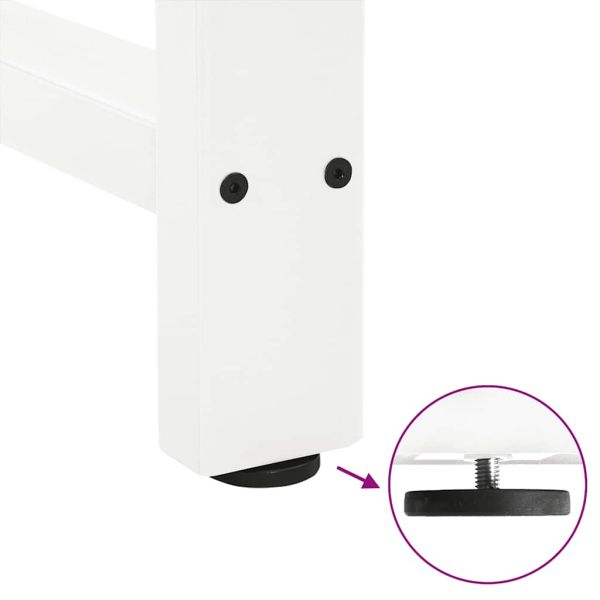 Крака за бар маса, бели, 2 бр., 60 x (100-101) см, стомана