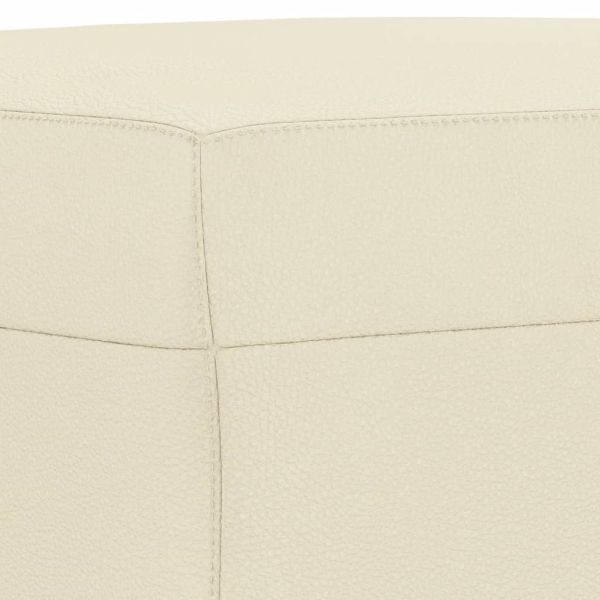 Комплект дивани от 3 части с възглавници кремав изкуствена кожа