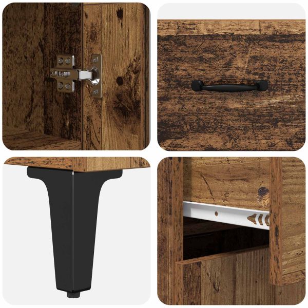 Висок шкаф Старо дърво 69,5 x 34 x 180 см Инженерно дърво