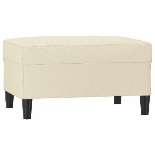 Комплект дивани от 4 части с възглавници кремав изкуствена кожа