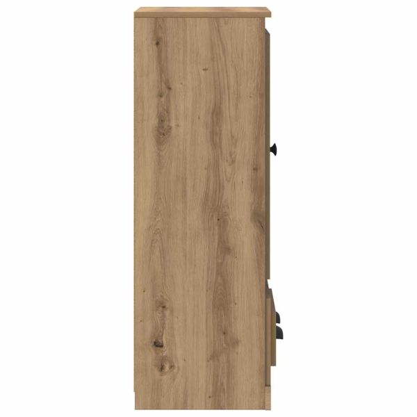 Висок шкаф с чекмедже 3 pcs Дъб Инженерно дърво